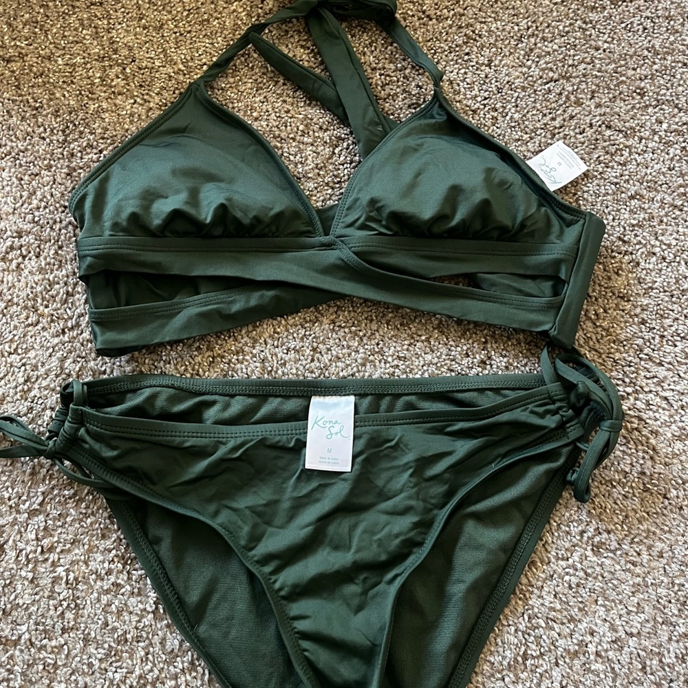 Kona Sol Women's Green Bikini Set